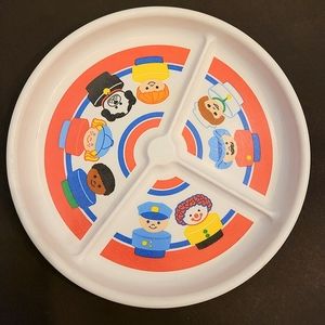 Vintage Little People Fisher Price 1990 child's divided plate